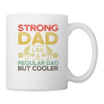 Strong dad like a normal daddy, but cooler - Mug - white - Right