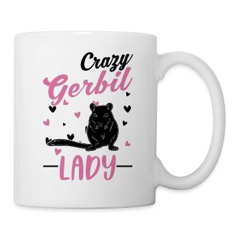 Crazy Gerbil Lady Racing Rat Gerbil Gerbil - Mug blanc - blanc - Droite