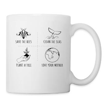Save Bees Protect Oceans Day Jour de la Terre - Mug blanc - blanc - Droite