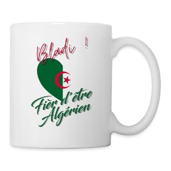 Algérie, Bladi, Fier d'être Algérien, Drapeau DZ - Mug blanc - blanc - Droite