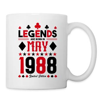 cadeau d'anniversaire Mai 1988. jeux de carte .May - Mug blanc - blanc - Droite