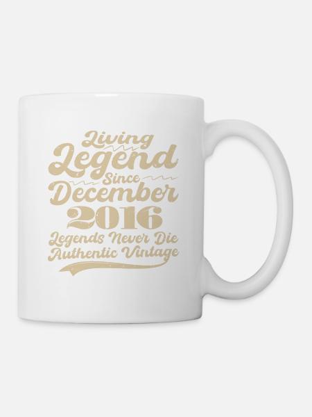 Es war einmal eine Legende. Dezember 2016 Geburts - Tasse - Weiß