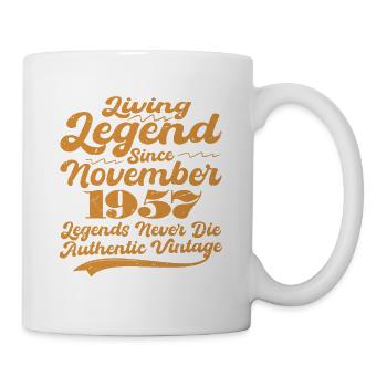 Es war einmal eine Legende. November 1957 Geburts - Tasse - Weiß - Rechts