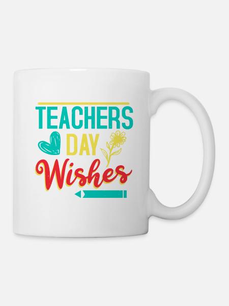 WÜNSCHE ZUM LEHRERTAG - Tasse - Weiß