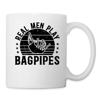 Real Men Play Bagpipes - Bagpipe Player - Tasse - Weiß - Rechts