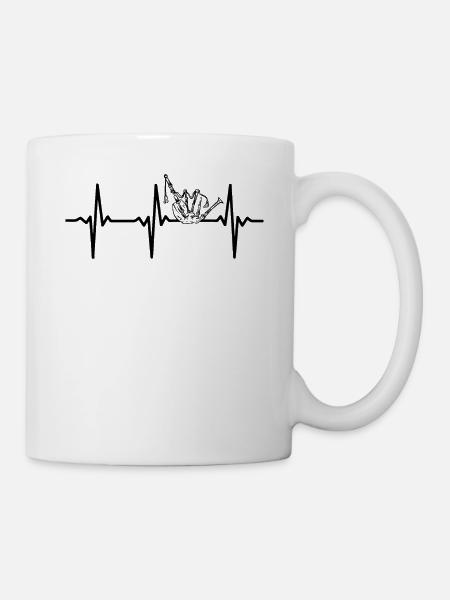 Bagpipe Heartbeat Bagpipe Instrument - Tasse - Weiß