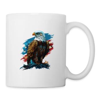 America Is Opportunity American Bald Eagle July 4 - Tasse - Weiß - Rechts