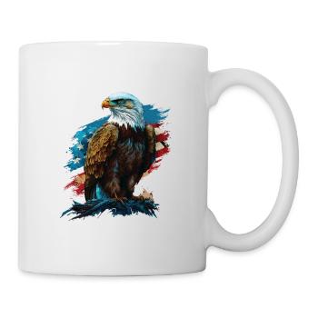 American Huh USA Flag Patriotic American Bald - Mug - white - Right