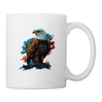 Americans Will Roar American Bald Eagle America - Tasse - Weiß - Rechts