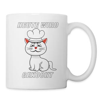 KATZE KOCH HEUTE WIRD GEKOCHT - Tasse - Weiß - Rechts