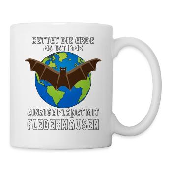 ERDE MIT FLEDERMÄUSEN - Tasse - Weiß - Rechts