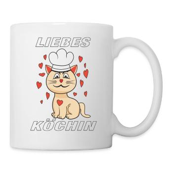 KATZE KOCH LIEBES KÖCHIN - Tasse - Weiß - Rechts