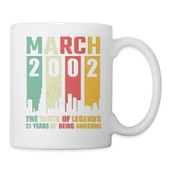 21e anniversaire Mars Né 2002 Idée cadeau - Mug blanc - blanc - Droite