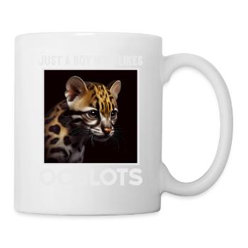 just a boy girl who loves Ocelots Ocelot ocelot ocelot - Mug - white - Right