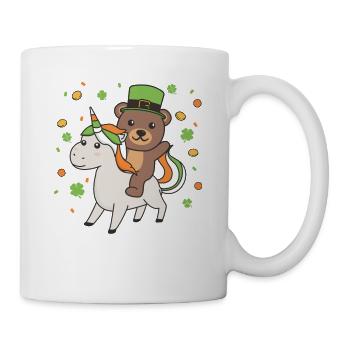 Ours avec licorne Saint-Patrick Irlande Chance - Mug blanc - blanc - Droite