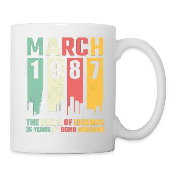 36e anniversaire Mars Né en 1987 Idée cadeau - Mug blanc - blanc - Droite