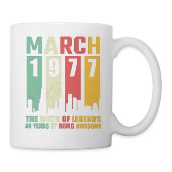 46e anniversaire Mars Né 1977 Idée cadeau - Mug blanc - blanc - Droite
