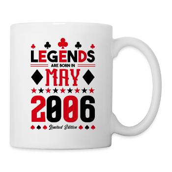 Geburtstagsgeschenk Mai 2006. Kartenspiele . Mai - Tasse - Weiß - Rechts