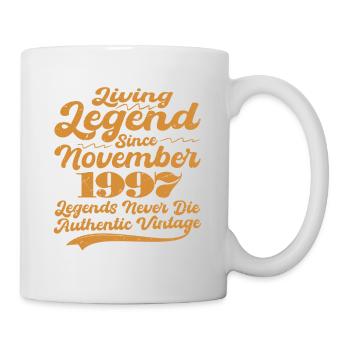 Es war einmal eine Legende. November 1997 Geburts - Tasse - Weiß - Rechts