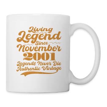Es war einmal eine Legende. November 2001 Geburts - Tasse - Weiß - Rechts