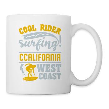 COOL RIDER SURFING CALIFORNIA WEST COAST - Mug blanc - blanc - Droite