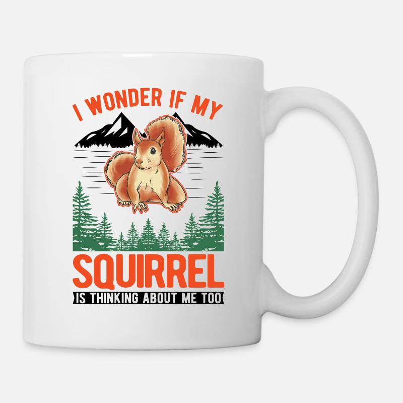 Squirrel Gift Grey Squirrel - Mug - white
