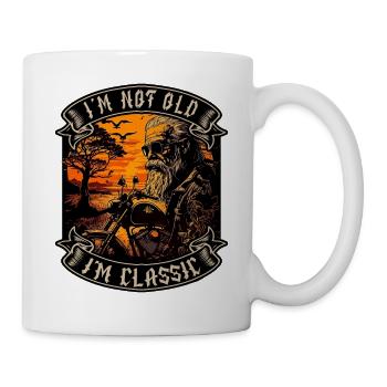 Je ne suis pas vieux je suis motard moto classique - Mug blanc - blanc - Droite