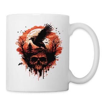 Horror Schädel - Tasse - Weiß - Rechts