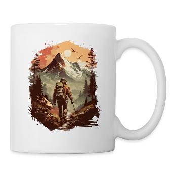 Hiking Mountain Mountains Mountaineering Climbing Nature - Mug - white - Right