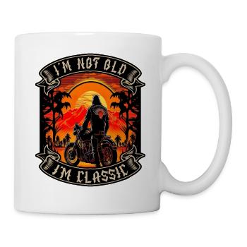 I m not old I m classic Motorrad biker - Tasse - Weiß - Rechts