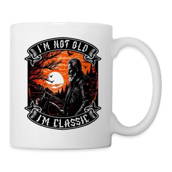 Je ne suis pas vieux je suis motard moto classique - Mug blanc - blanc - Droite