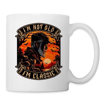 Je ne suis pas vieux je suis motard moto classique - Mug blanc - blanc - Droite