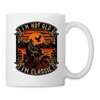 I m not old I m classic Motorrad biker - Tasse - Weiß - Rechts