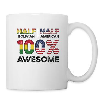 La moitié des Boliviens Boliviens Américains USA - Mug blanc - blanc - Droite