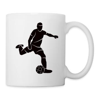Fußball Silhouette Fußballspieler Fußballer - Tasse - Weiß - Rechts