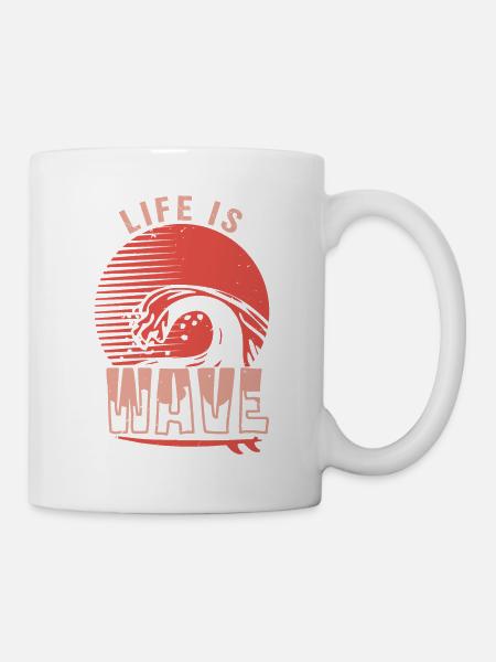 DAS LEBEN IST WELLE - Tasse - Weiß
