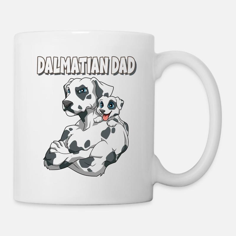 Dalmatiner Papa mit Dalmatiner Kind - Tasse - Weiß