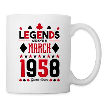 cadeau d'anniversaire Mars 1958. jeux de carte . - Mug blanc - blanc - Droite