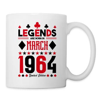 Geburtstagsgeschenk März 1964. Kartenspiele . - Tasse - Weiß - Rechts