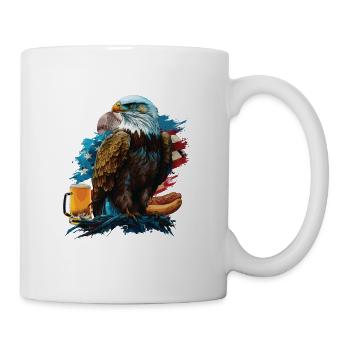Baseball Hotdogs Apple Pie Beer Drinker Patriotic - Tasse - Weiß - Rechts
