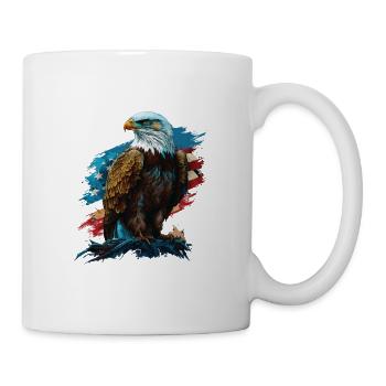 Damn I'm Free I'm An American Bald Eagle 4th Of - Tasse - Weiß - Rechts