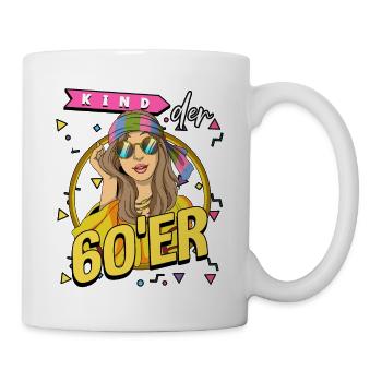 Kind der 60er Jahre Frau Kostüm - Tasse - Weiß - Rechts