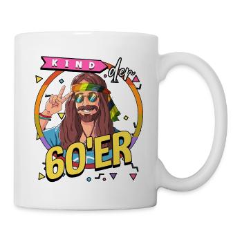 Kind der 60er Jahre Mann Kostüm - Tasse - Weiß - Rechts