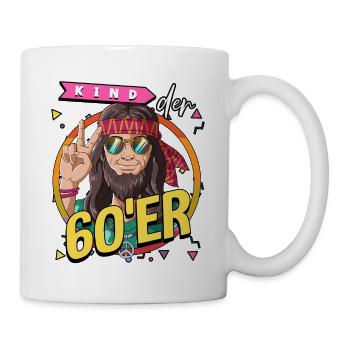 Kind der 60er Jahre Mann Kostüm - Tasse - Weiß - Rechts