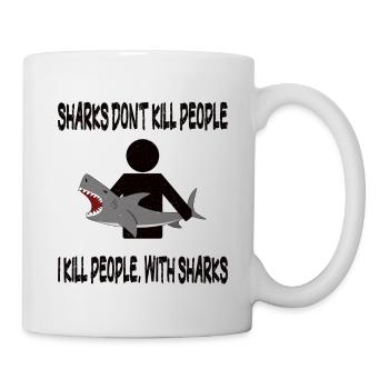 Les requins ne tuent pas les gens - Mug blanc - blanc - Droite