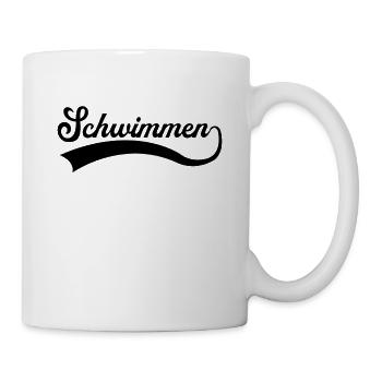 Schwimmen Schriftzug - Tasse - Weiß - Rechts