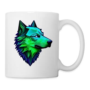 Wolf polygonale Form - Tasse - Weiß - Rechts