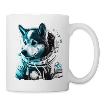 Un husky astronaute mignon - Mug blanc - blanc - Droite
