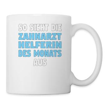 Zahnarzthelfer Zahnmedizin Zahnarzthelferin Zahn - Tasse - Weiß - Rechts