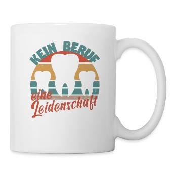 Zahnarzthelfer Zahnmedizin Zahnarzthelferin Zahn - Tasse - Weiß - Rechts